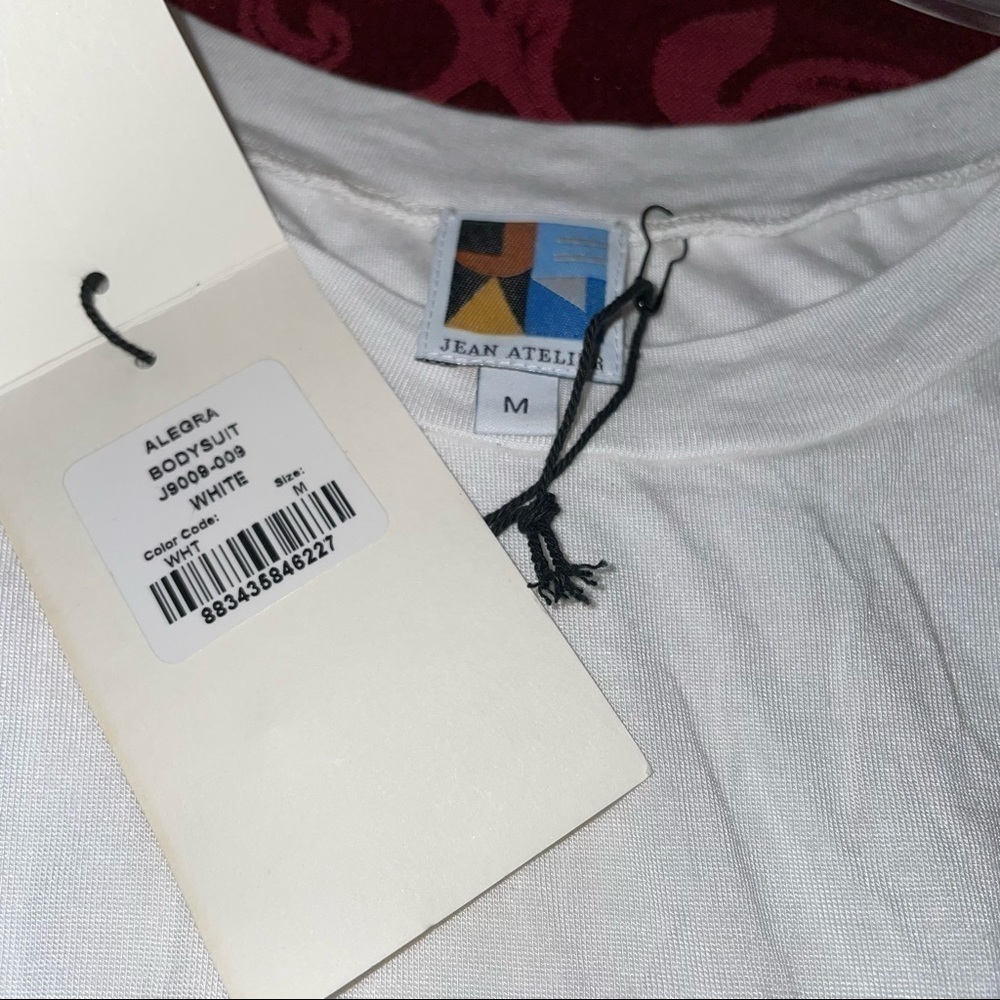 JEAN ATELIER Allegra Bodysuit In White Size Medium NWT - Picture 9 of 9